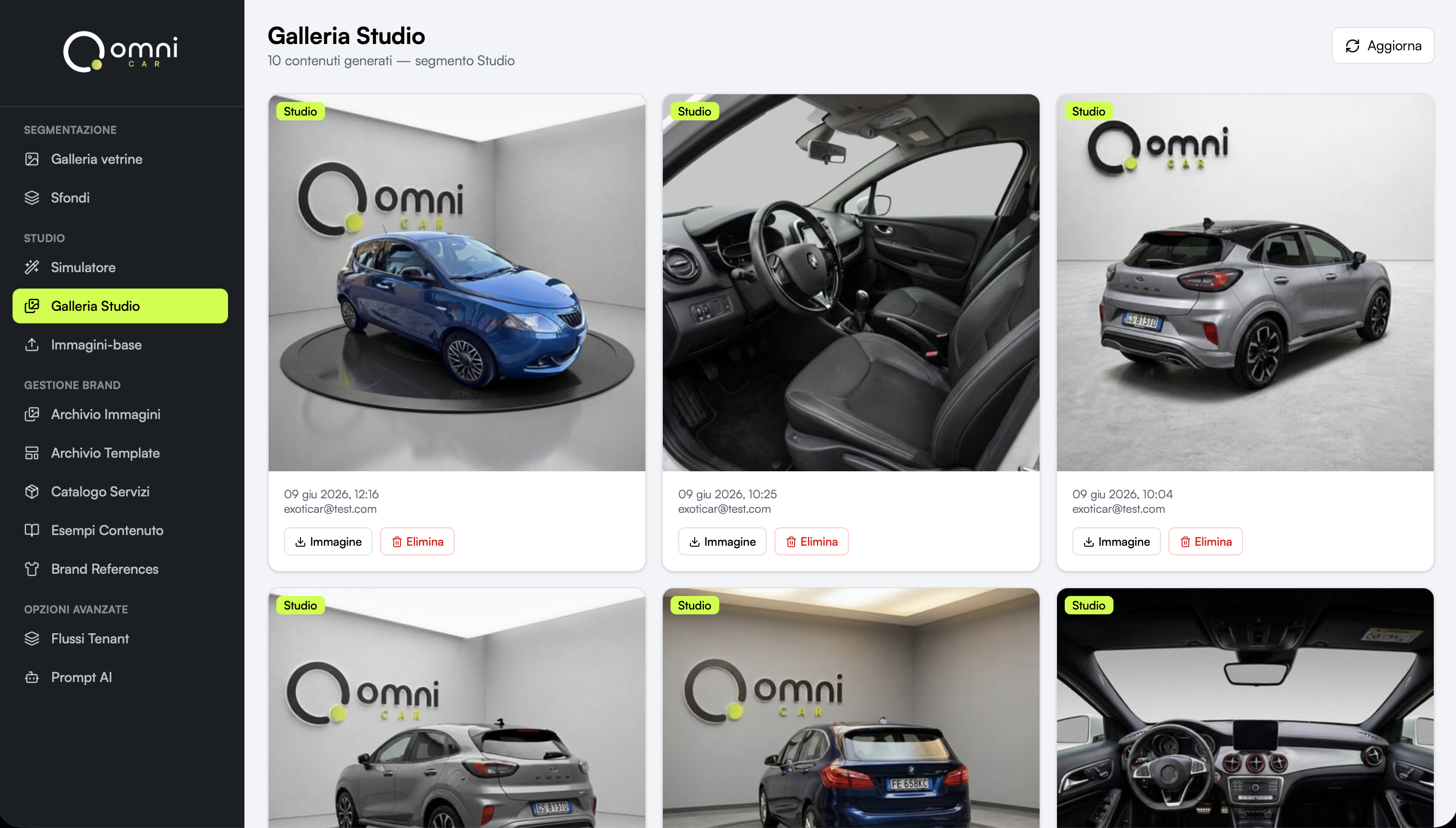 Galleria Studio OmniCar — contenuti generati per concessionarie